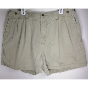 Tommy Bahama Mens Khaki Shorts Sz 40 Cotton Pleated Front Casual Chino 4" Inseam